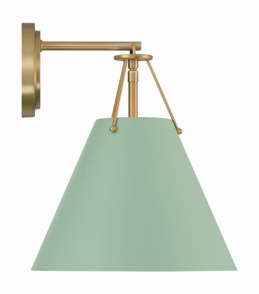 Xavier 1 Light Task Sconce-Crystorama Lighting Company-CRYSTO-XAV-B8311-VG-GR-Wall LightingVibrant Gold/Green-9-France and Son