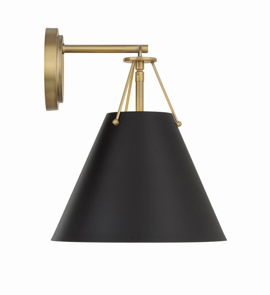 Xavier 1 Light Task Sconce-Crystorama Lighting Company-CRYSTO-XAV-B8311-VG-Wall LightingVibrant Gold/Black-5-France and Son