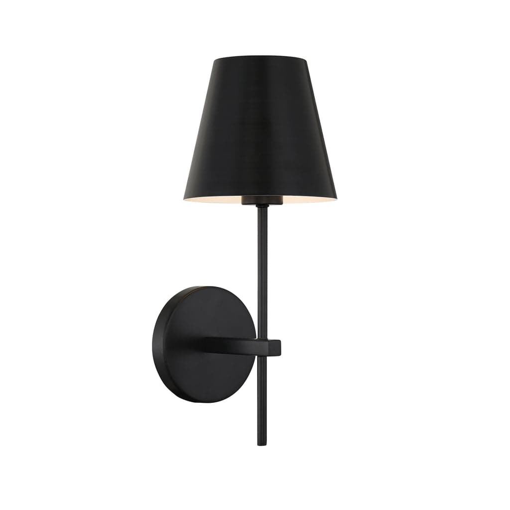 Xavier 1 Light Wall Mount-Crystorama Lighting Company-CRYSTO-XAV-B8321-MK-Wall LightingMatte Black-1-France and Son