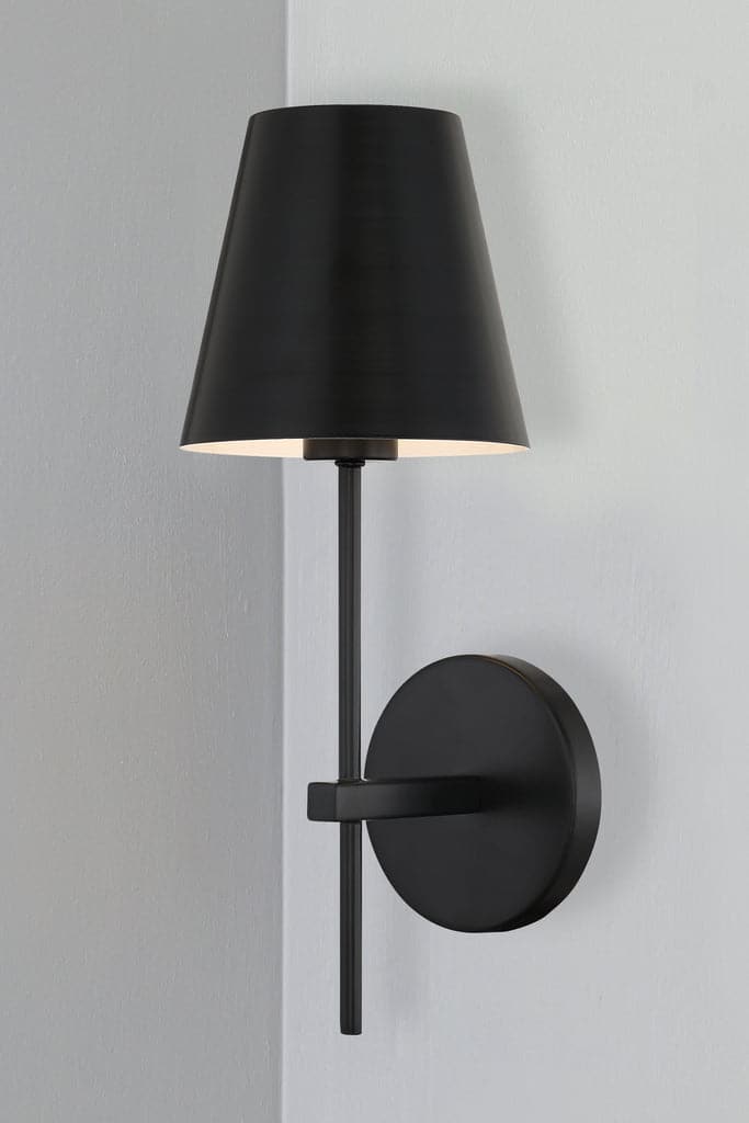 Xavier 1 Light Wall Mount-Crystorama Lighting Company-CRYSTO-XAV-B8321-MK-Wall LightingMatte Black-2-France and Son