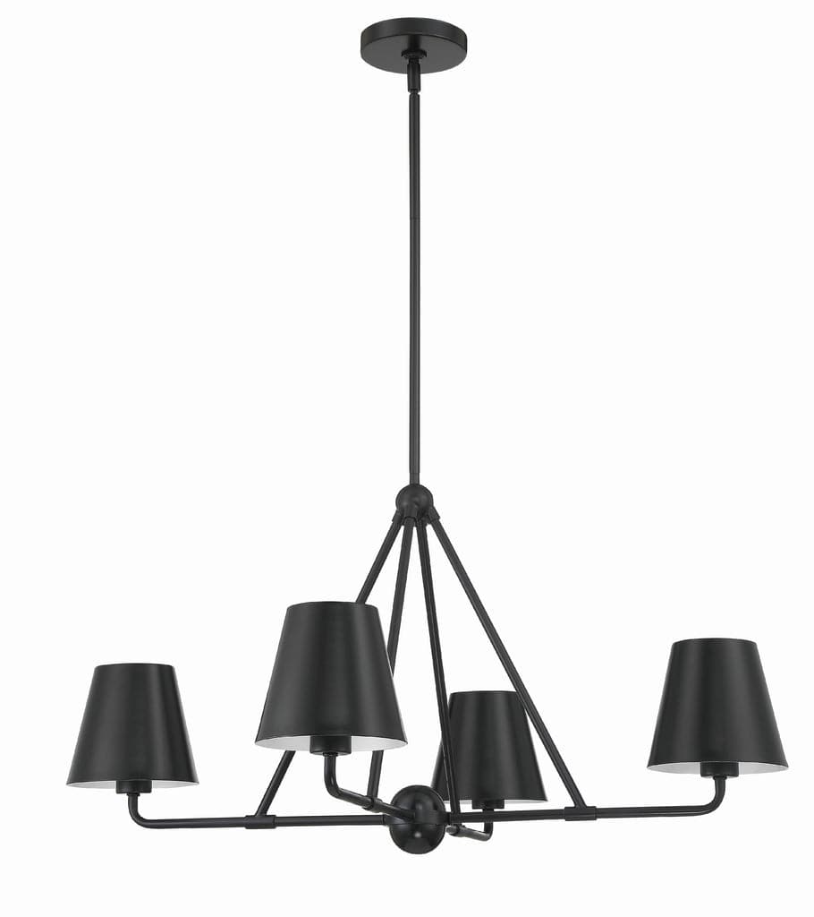 Xavier 4 Light Chandelier - 31"-Crystorama Lighting Company-CRYSTO-XAV-B9304-MK-ChandeliersMatte Black-2-France and Son