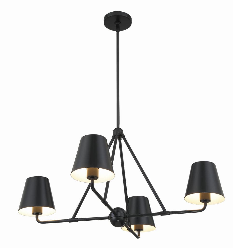 Xavier 4 Light Chandelier - 31"-Crystorama Lighting Company-CRYSTO-XAV-B9304-MK-ChandeliersMatte Black-4-France and Son