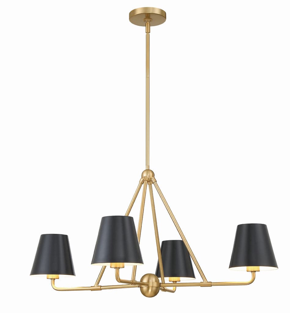 Xavier 4 Light Chandelier - 31"-Crystorama Lighting Company-CRYSTO-XAV-B9304-VG-ChandeliersVibrant Gold-3-France and Son