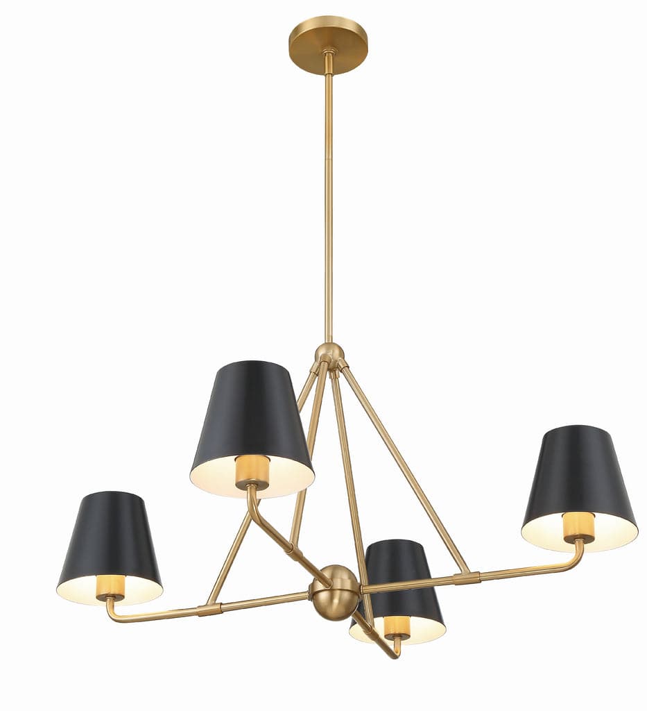 Xavier 4 Light Chandelier - 31"-Crystorama Lighting Company-CRYSTO-XAV-B9304-MK-ChandeliersMatte Black-5-France and Son