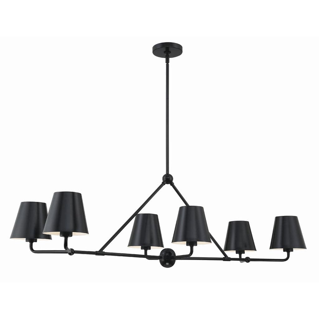 Xavier 6 Light Chandelier-Crystorama Lighting Company-CRYSTO-XAV-B9306-MK-ChandeliersMatte Black-3-France and Son