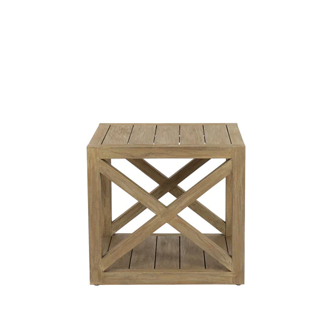 Coastal Teak “X” End Table-Sunset West-SUNSET-5501-XET-Side Tables-1-France and Son