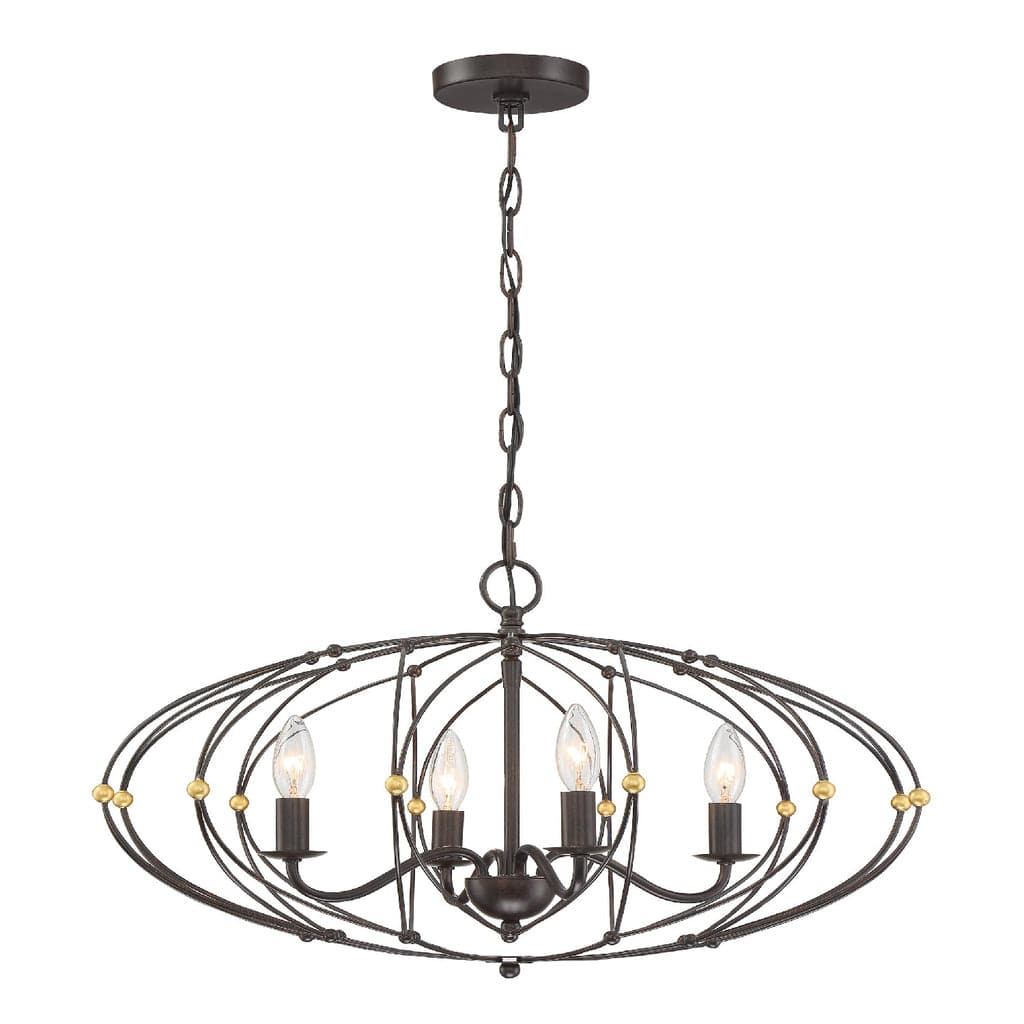 Zucca 4 Light Chandelier-Crystorama Lighting Company-CRYSTO-ZUC-A9034-EB-GA-Chandeliers-1-France and Son