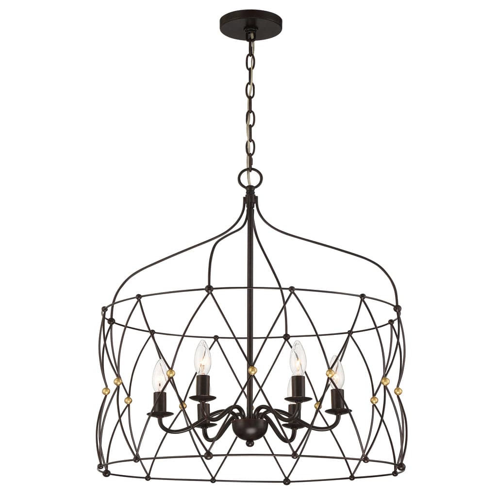 Zucca 6 Light Lantern-Crystorama Lighting Company-CRYSTO-ZUC-A9035-EB-GA-Pendants-1-France and Son