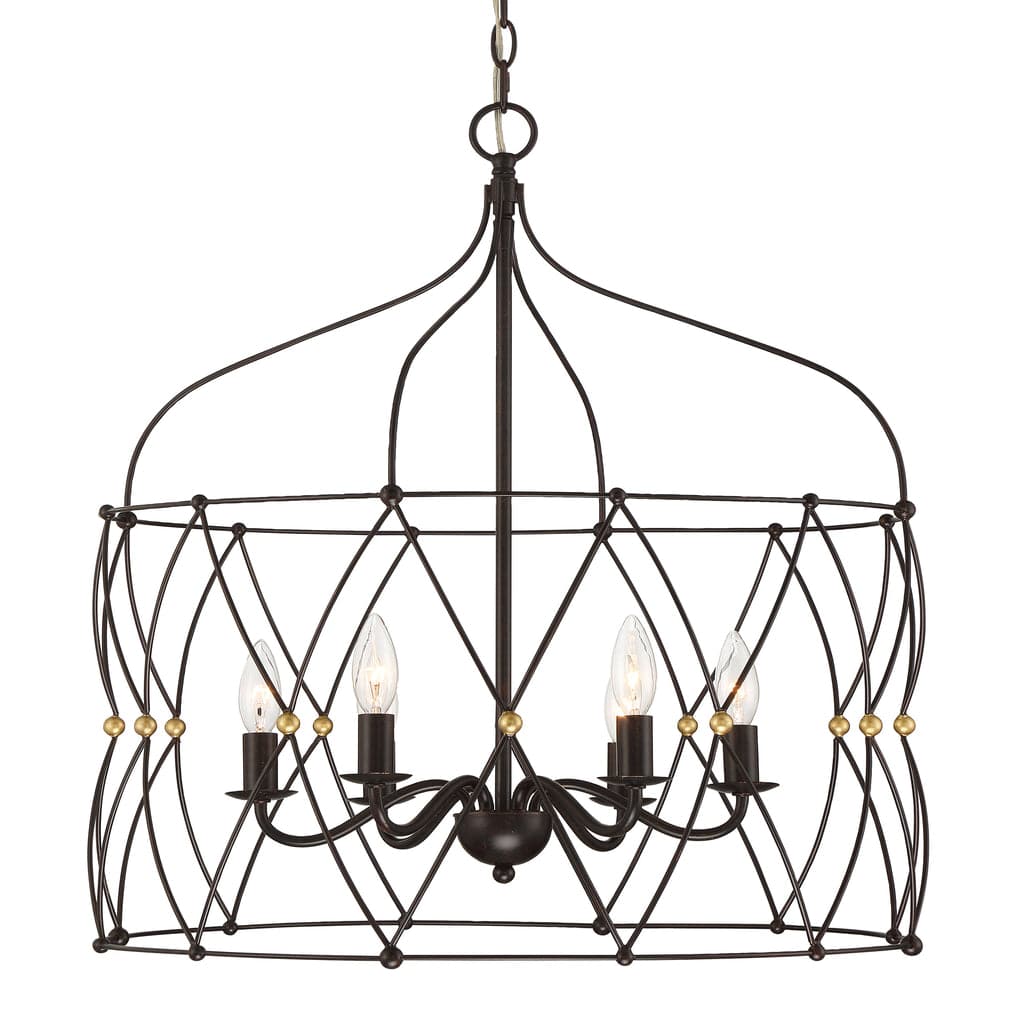 Zucca 6 Light Lantern-Crystorama Lighting Company-CRYSTO-ZUC-A9035-EB-GA-Pendants-3-France and Son