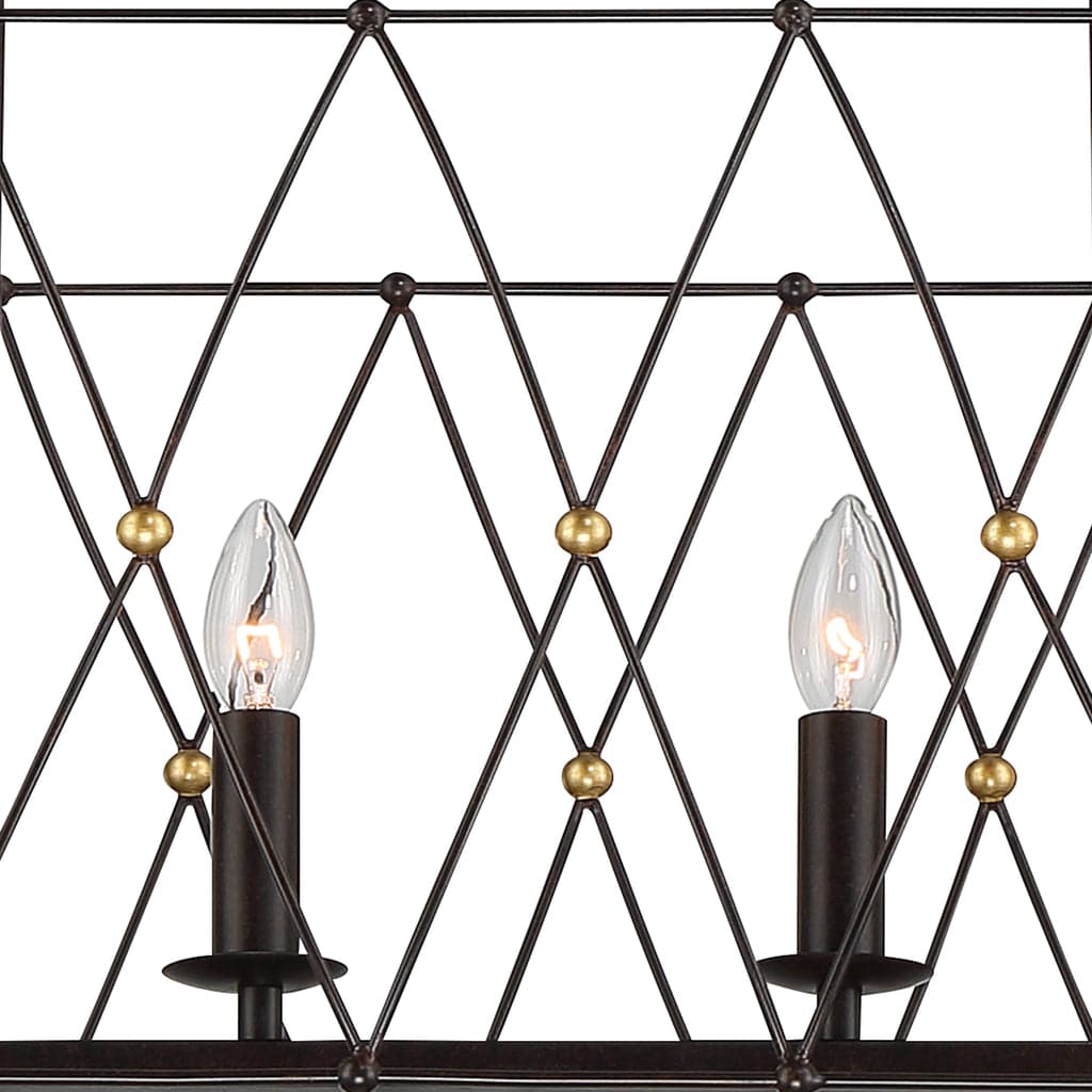 Zucca 6 Light Linear Chandelier-Crystorama Lighting Company-CRYSTO-ZUC-A9037-EB-GA-Chandeliers-6-France and Son