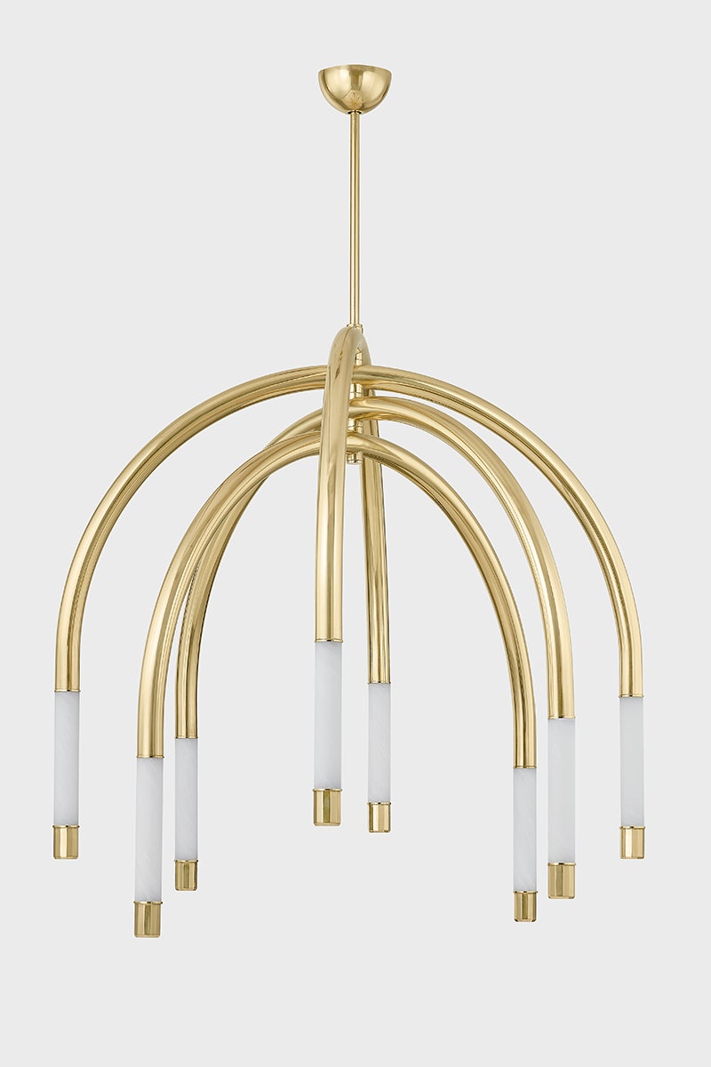 Zeme Chandelier - Vintage Polished Brass 8 Lights