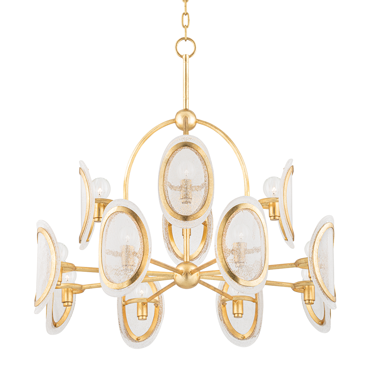 Danes 12 Light Chandelier Vintage Gold Leaf-Hudson Valley-HVL-1534-VGL-Chandeliers-1-France and Son