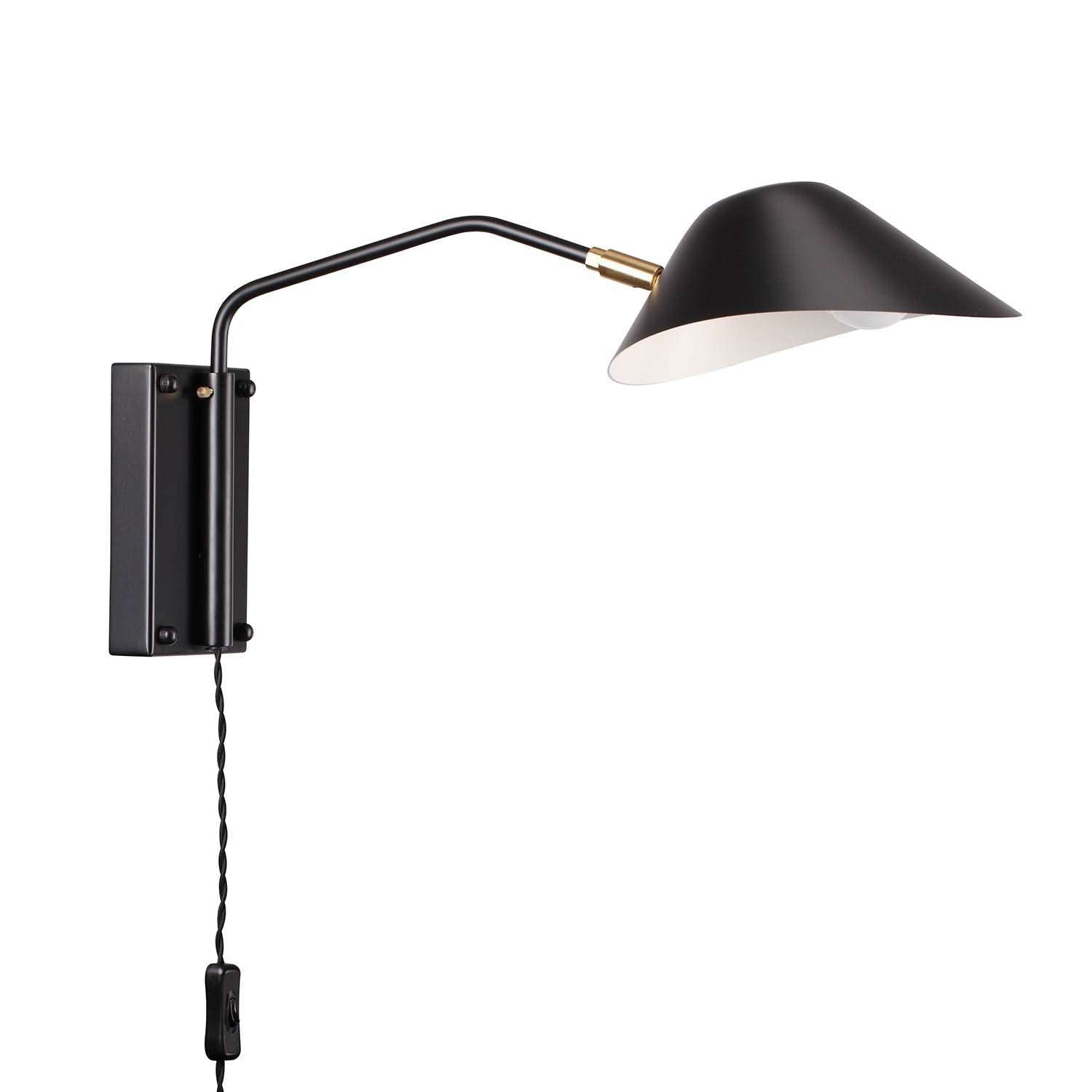 Mid Century Chapeau Rotating Wall Sconce-France & Son-LBW094BBLK-Wall LightingBlack-1-France and Son