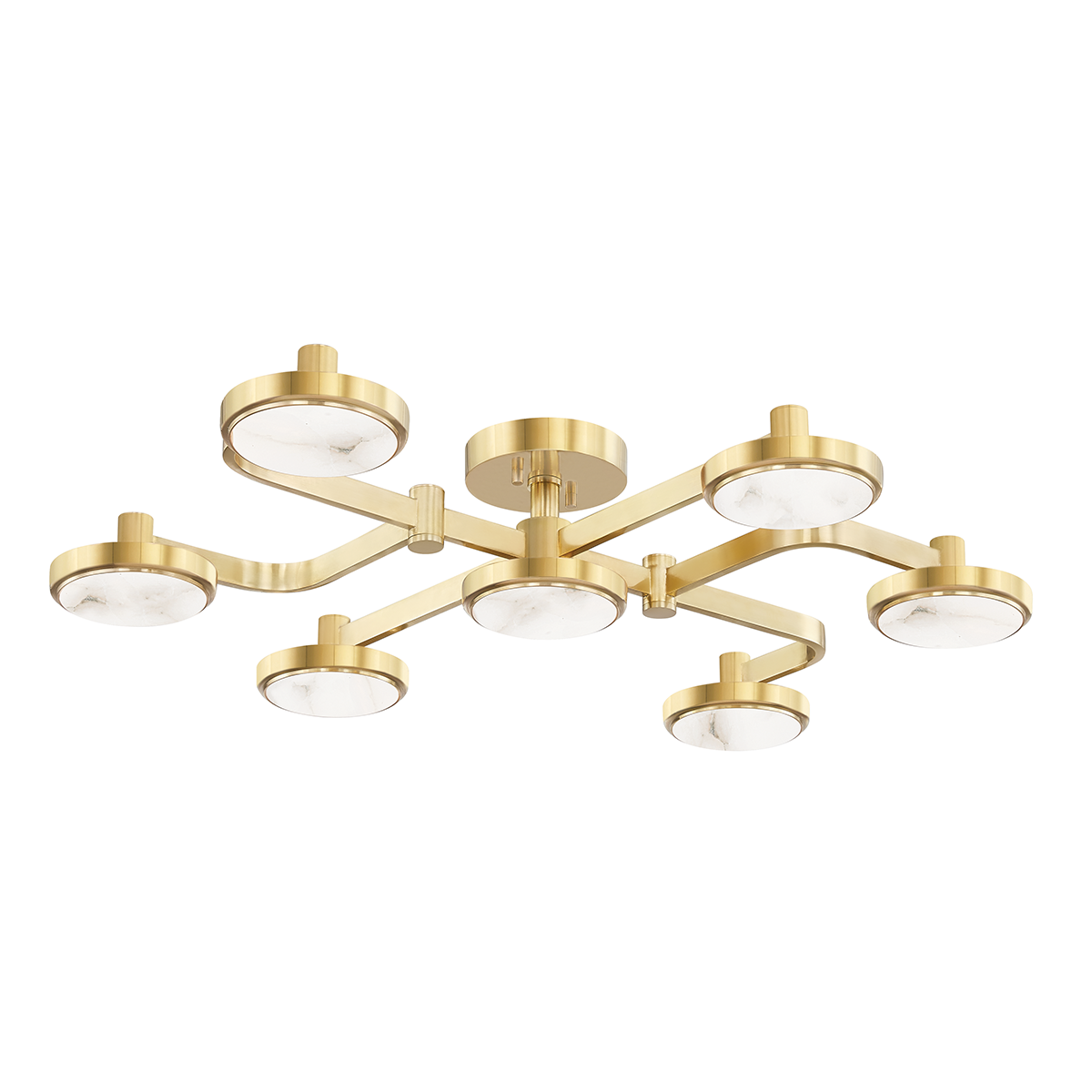 Meander 6 Light Chandelier-Hudson Valley-HVL-6332-AGB-ChandeliersAged Brass-1-France and Son