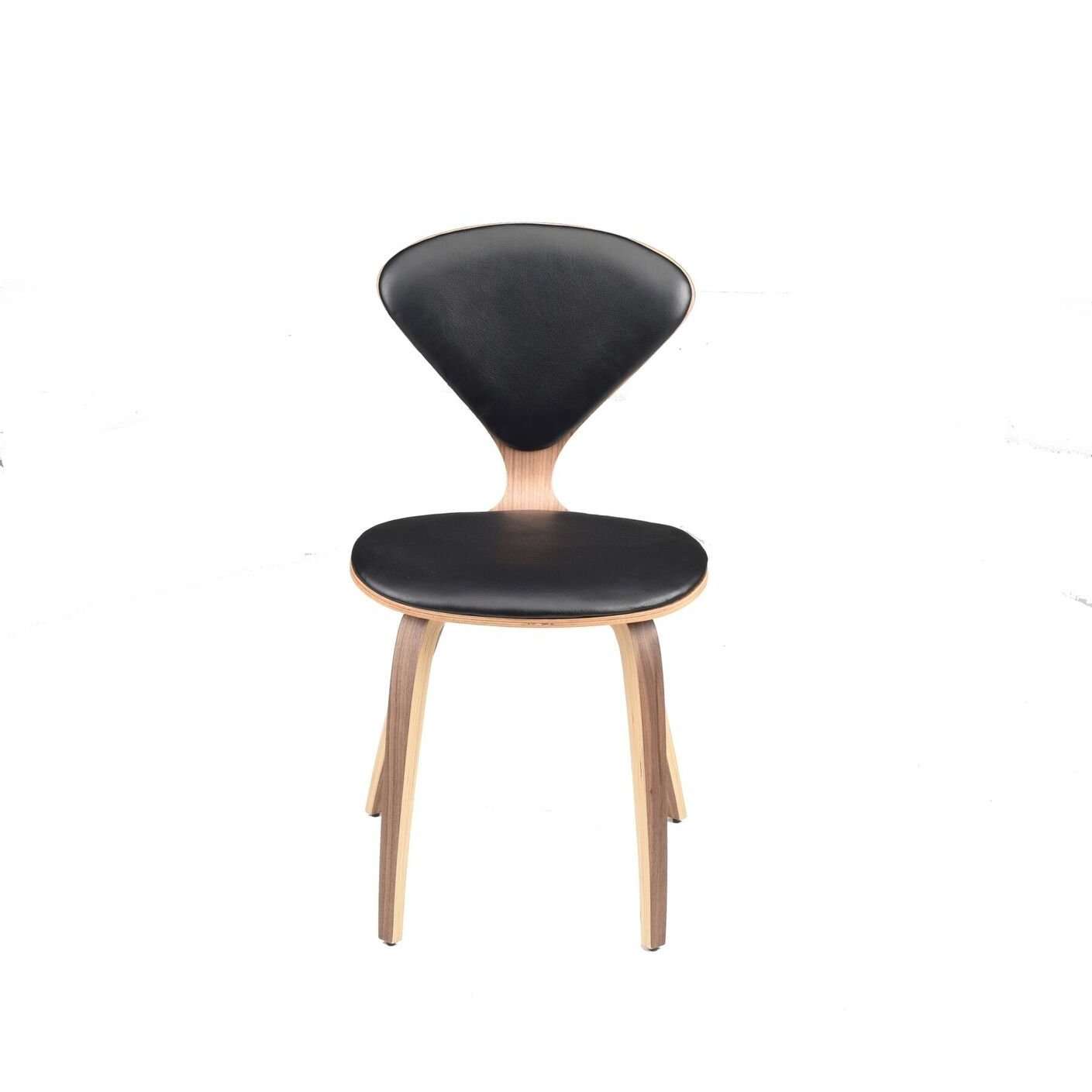 Satine Dining Chair-Nuevo-NUEVO-HGEM783-Dining ChairsWalnut & Black Leather-3-France and Son
