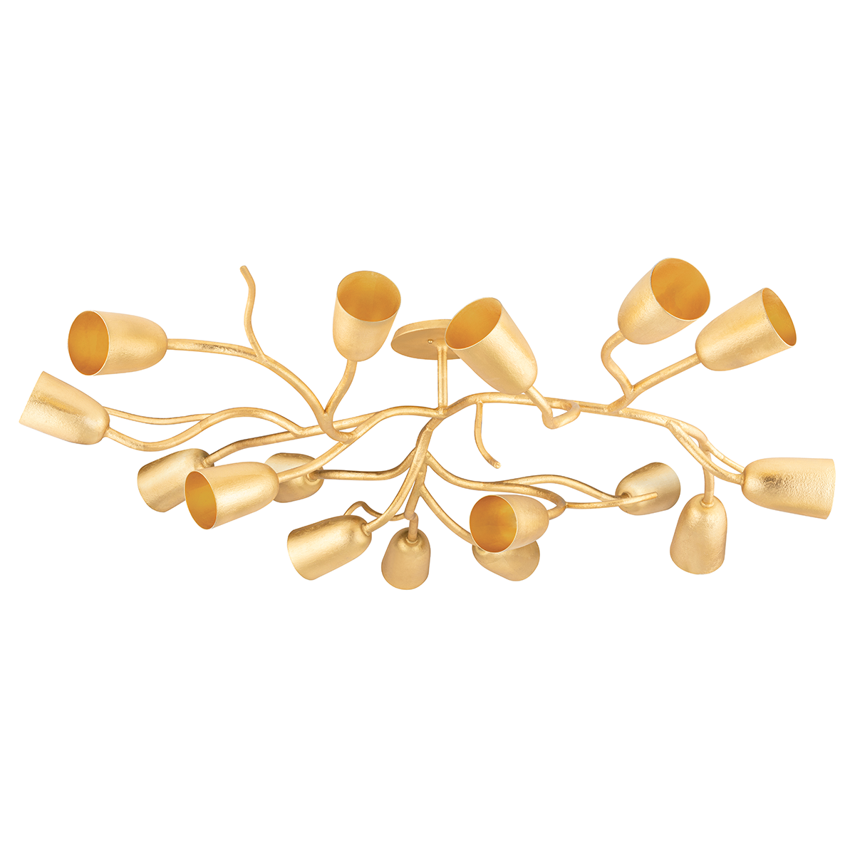 Vine 16 Light Semi Flush-Hudson Valley-HVL-5067-GL-Flush MountsGold Leaf-1-France and Son