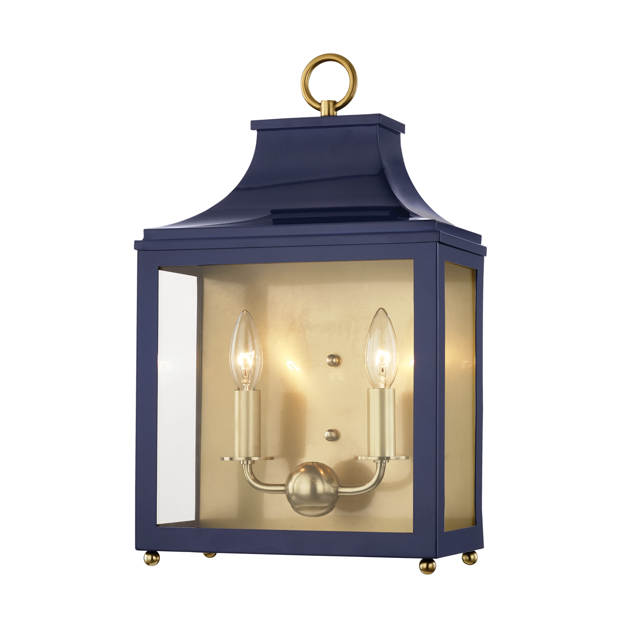 Leigh 2 Light Wall Sconce-Mitzi-HVL-H259102-AGB/NVY-Wall LightingAged Brass/Navy-3-France and Son