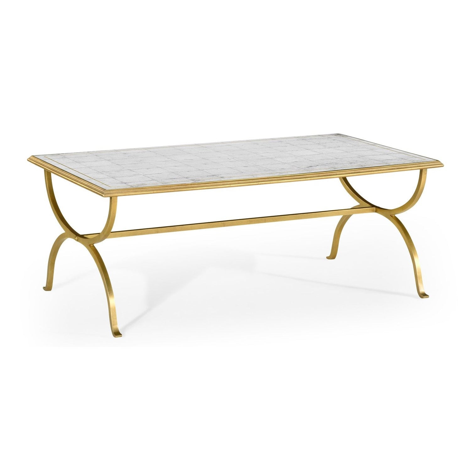 Églomisé & Gilded Iron Coffee Table-Jonathan Charles-JCHARLES-494060-G-GES-Coffee Tables-1-France and Son