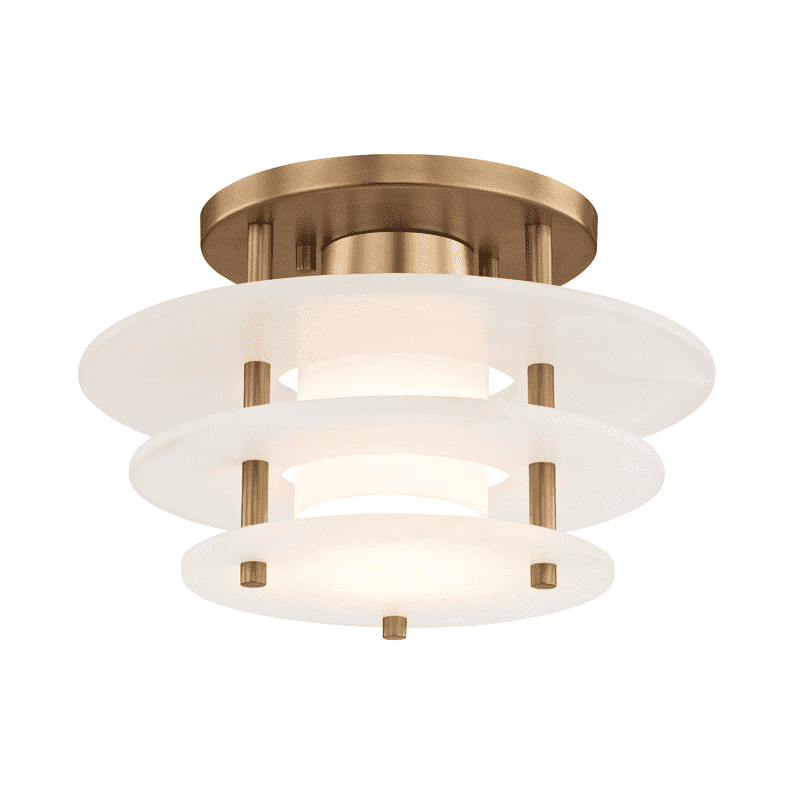 Gatsby Led Flush Mount Aged Brass-Hudson Valley-HVL-9012F-AGB-Flush Mounts-1-France and Son