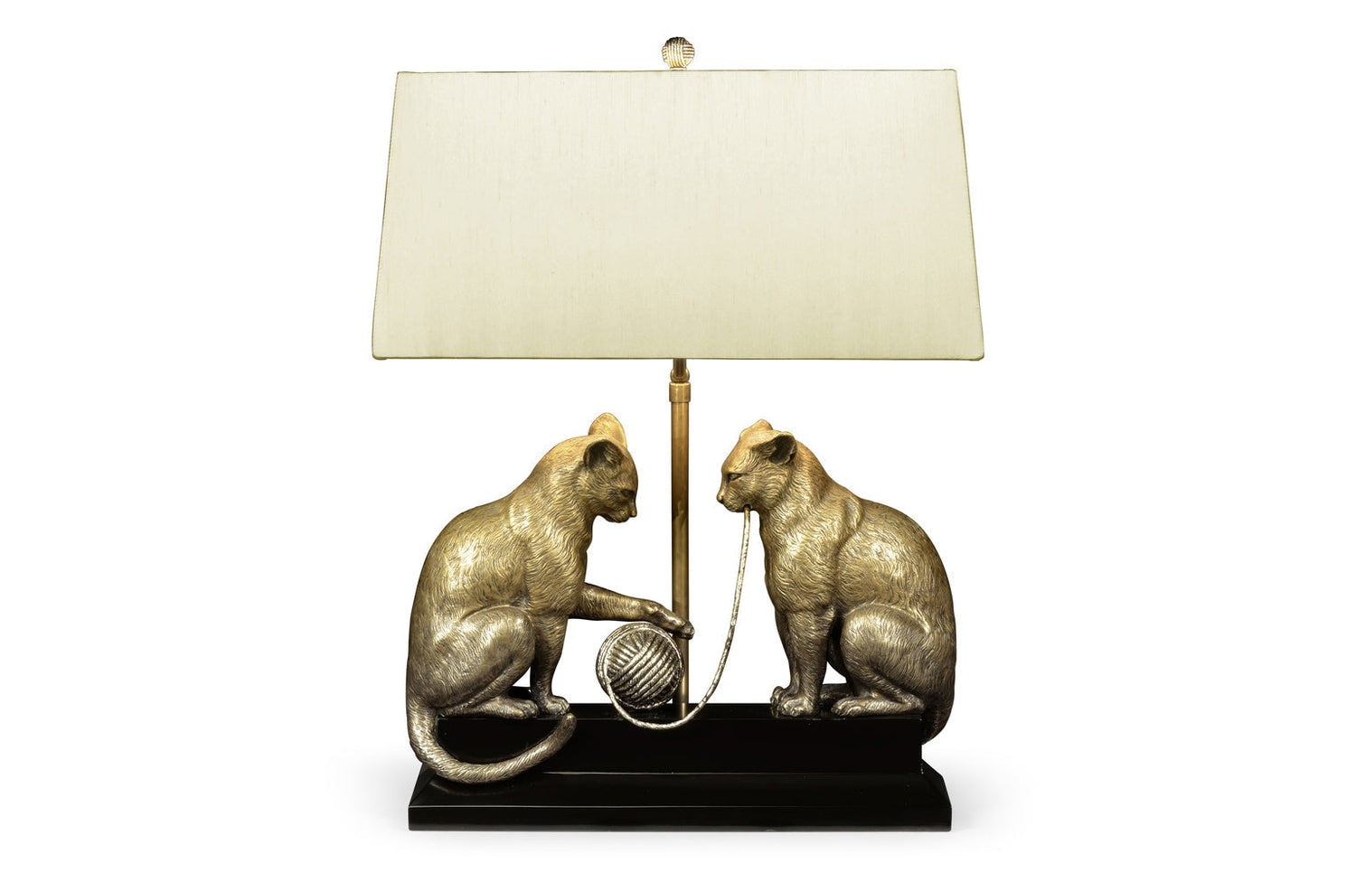 Antique Dark Bronze Cats & Yarn Lamp-Jonathan Charles-JCHARLES-495933-DBR-Table Lamps-2-France and Son