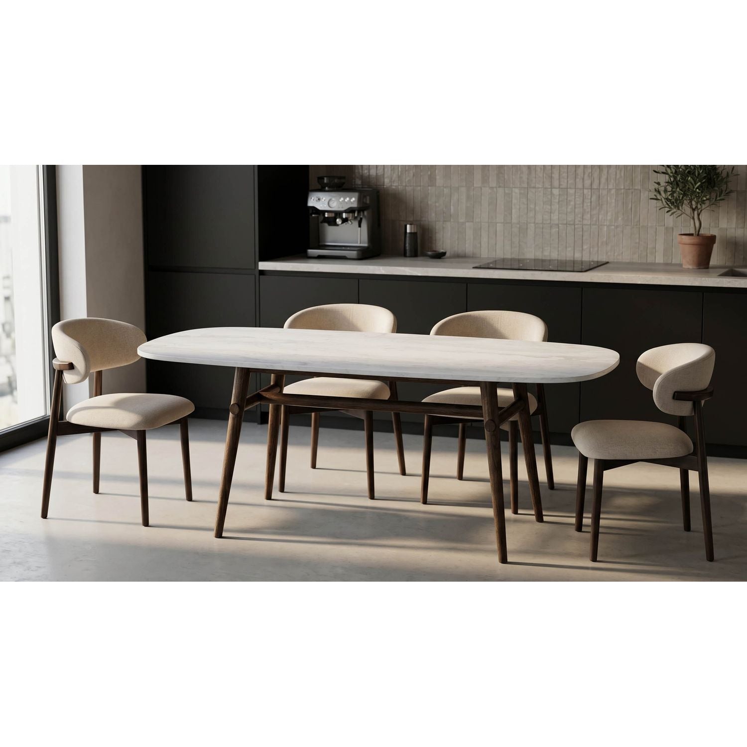 Madrid Quartz Oval Dining Table