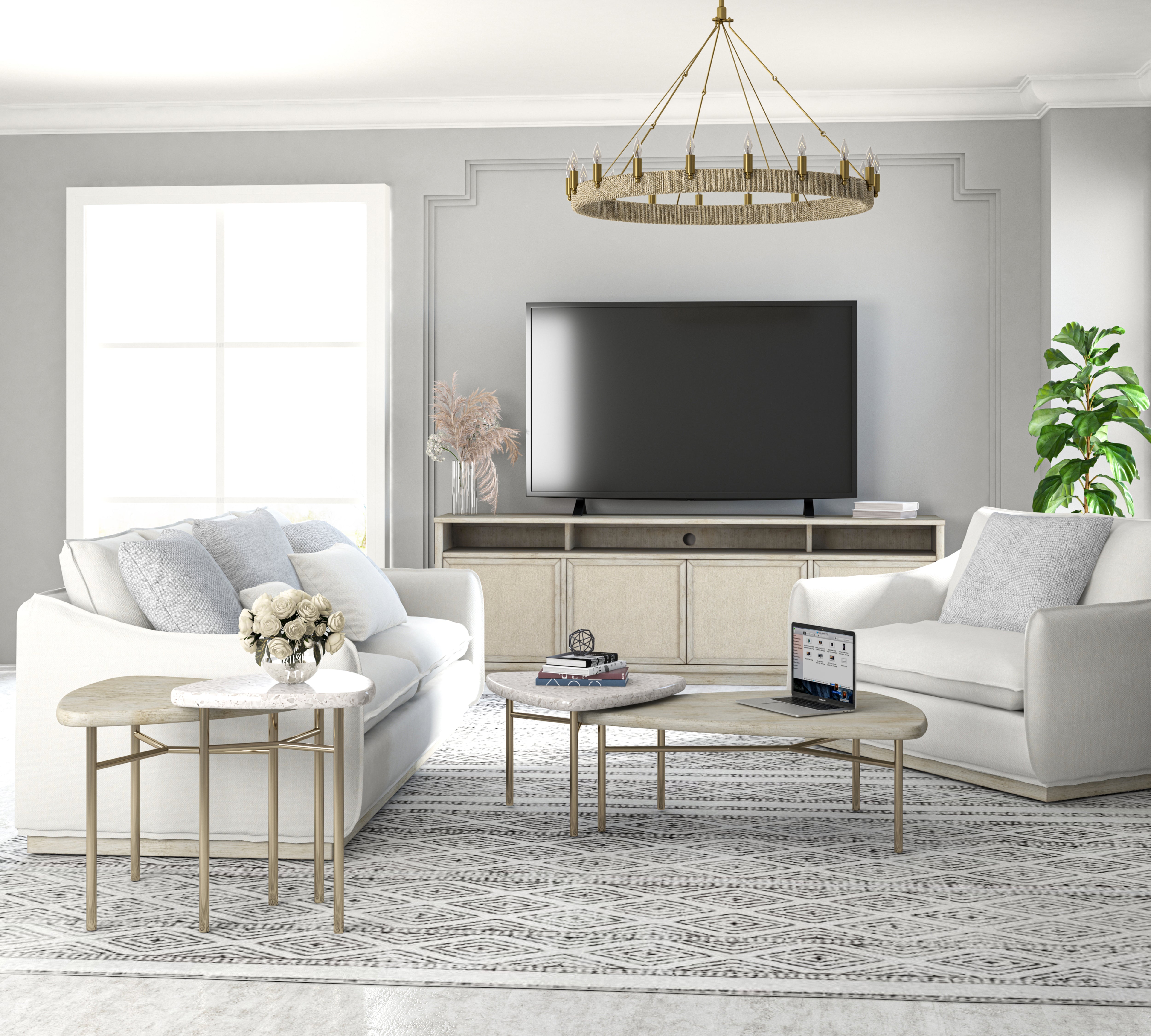 Cotiere Entertainment Console - Beige