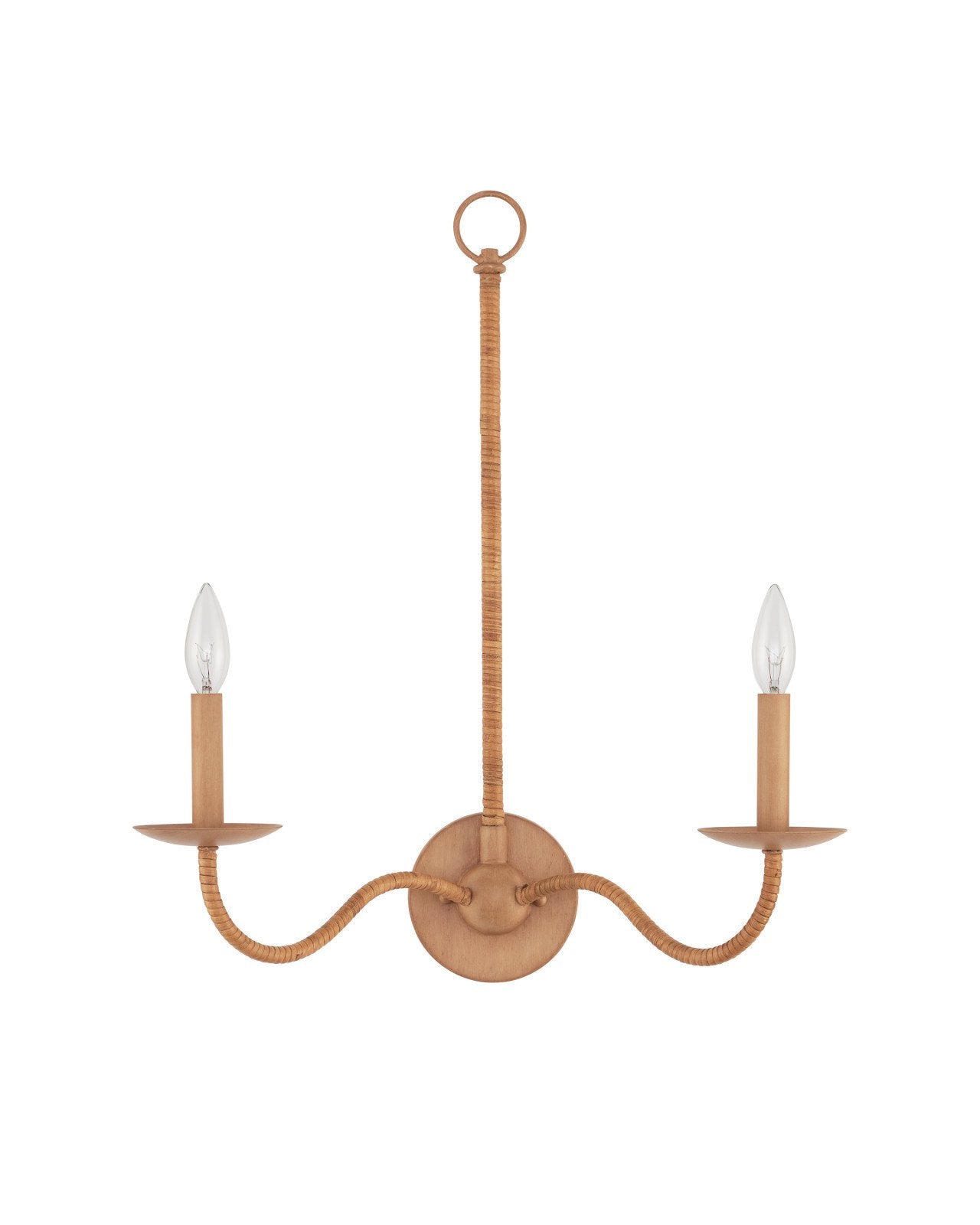 Saxon Double-Light Tan Wall Sconce