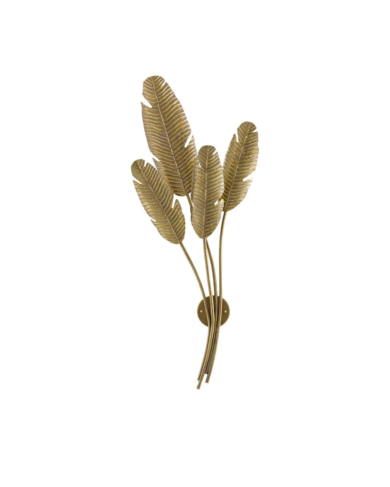 Tropical Brass Multi-Leaf Wall Sconce