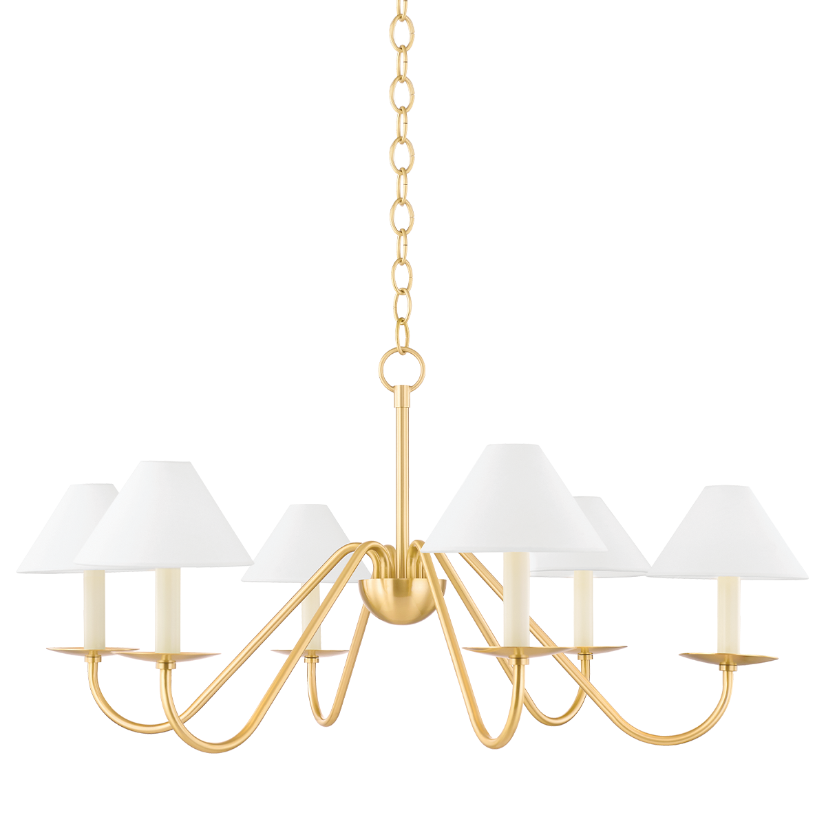 Lenore 6 Light Chandelier-Mitzi-HVL-H464806-AGB-ChandeliersAged Brass-1-France and Son
