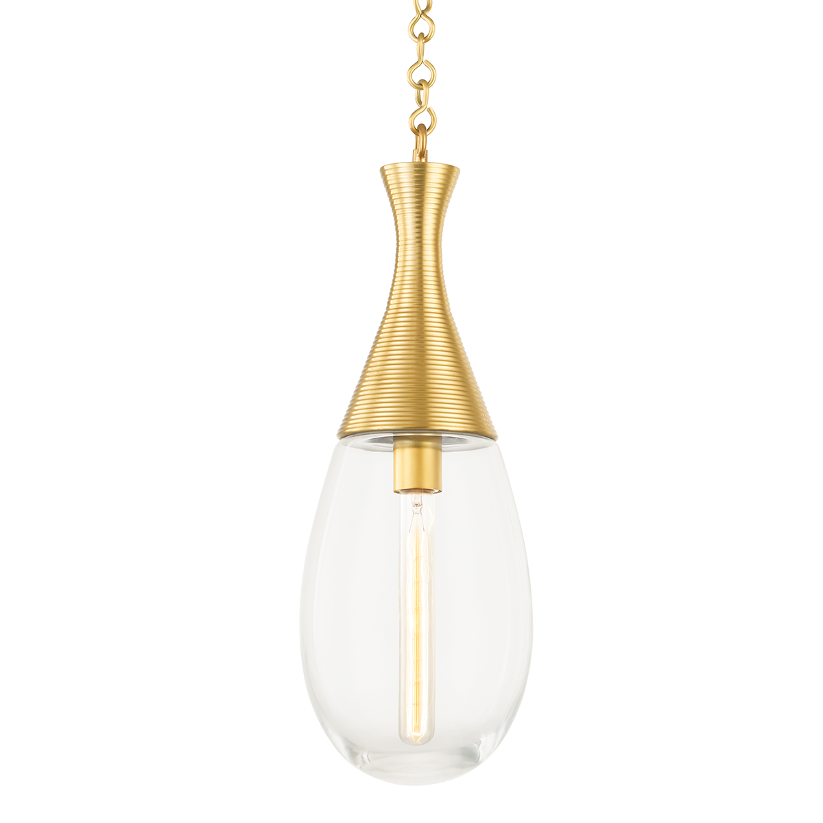 Southhold 1 Light Pendant-Hudson Valley-HVL-3938-AGB-PendantsAged Brass-1-France and Son