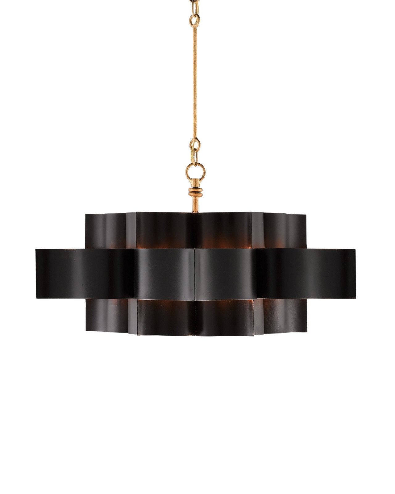 Grand Lotus Large Black Chandelier