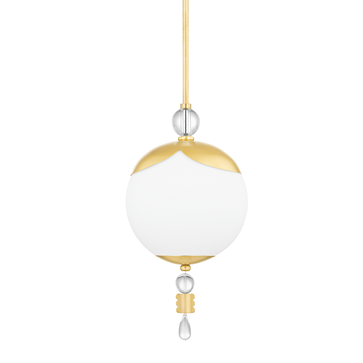 Perla 1 Light Small Pendant-Hudson Valley-HVL-KBS1748701S-AGB-Pendants-1-France and Son