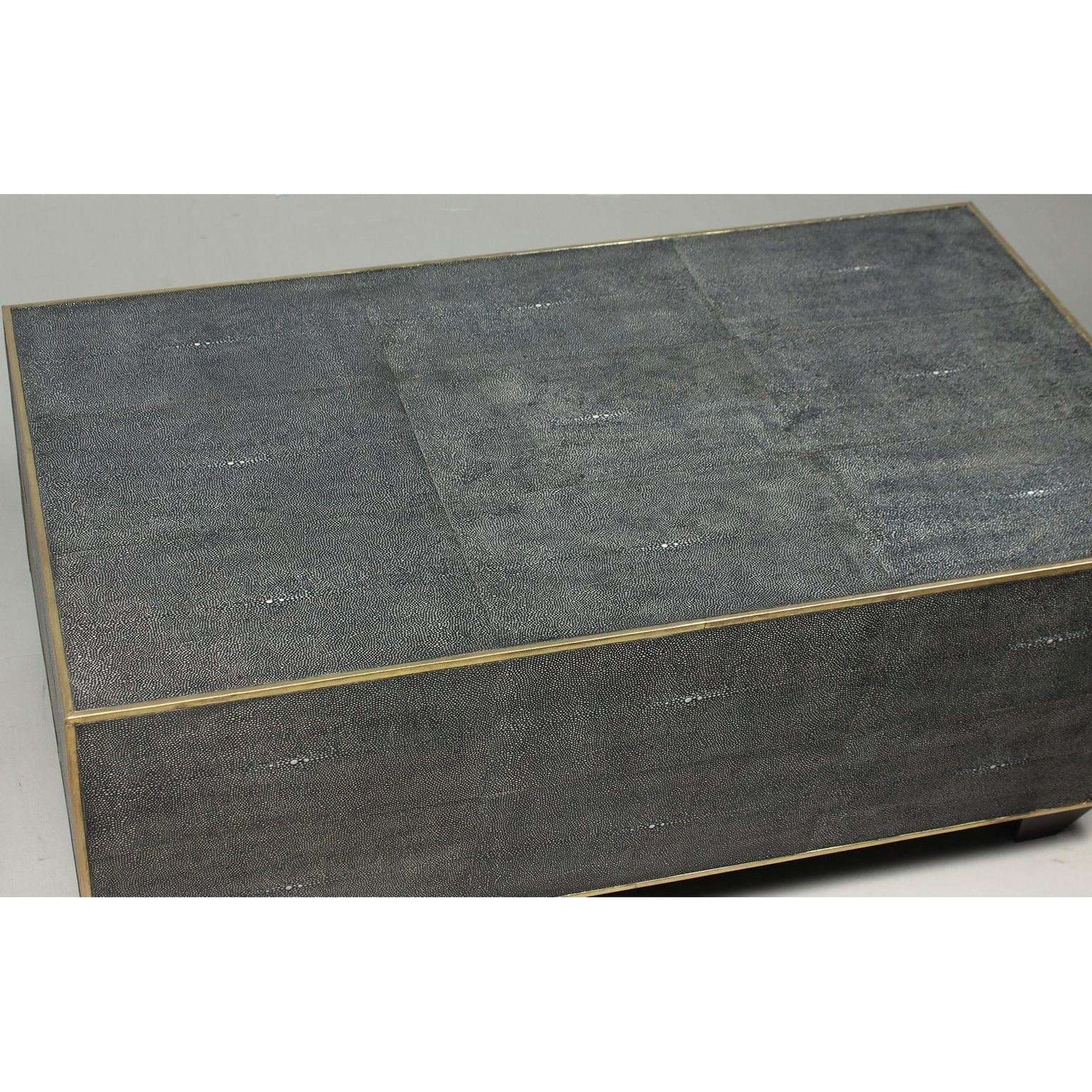 Grey Leather Shagreen Cocktail Table-SARREID-SARREID-40471-Coffee Tables-3-France and Son