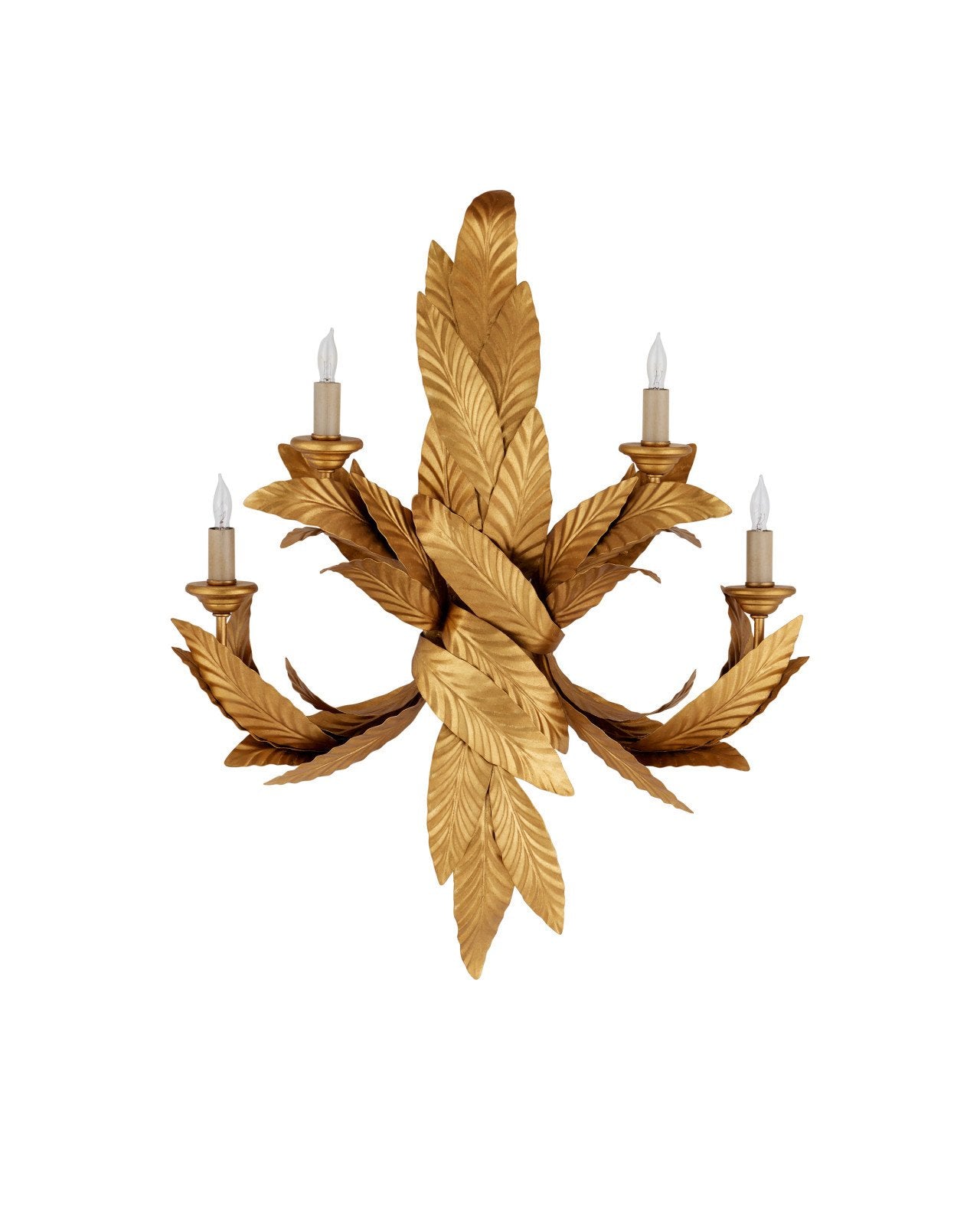 Apollo Gold Twisted Leaf Wall Sconce