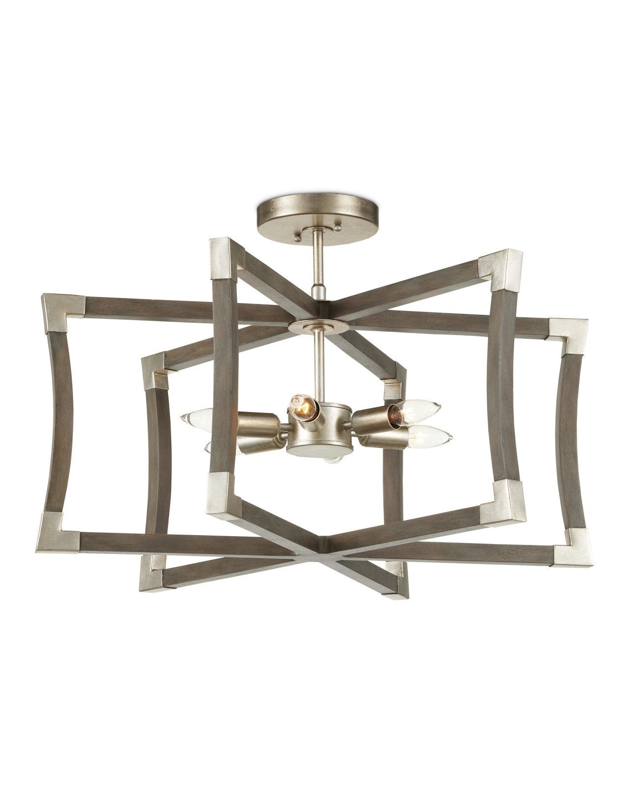 Bastian Small Gray Semi-Flush Mount