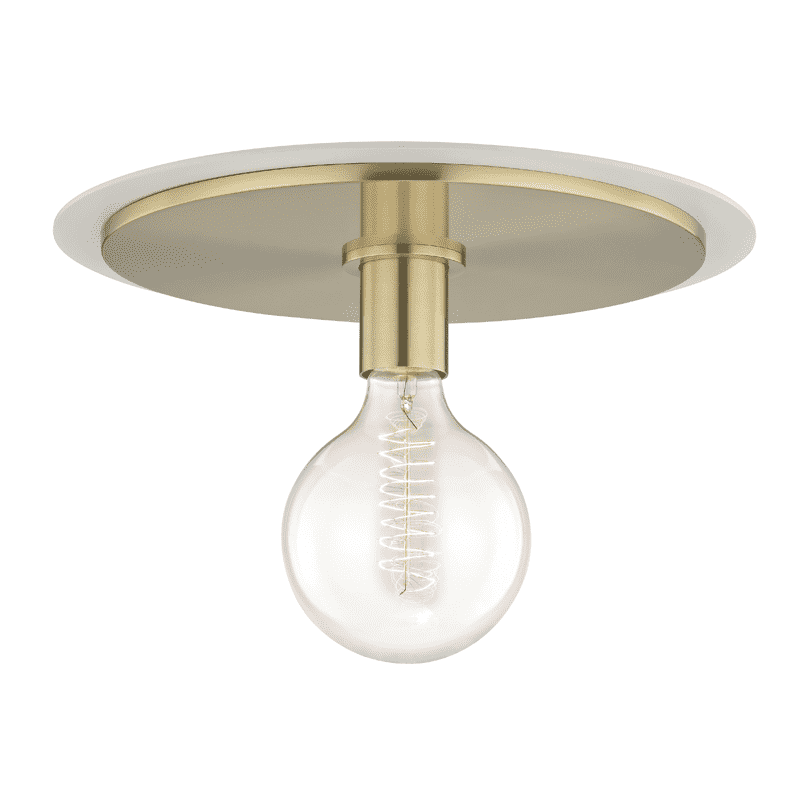 Milo 1 Light Large Flush Mount-Mitzi-HVL-H137501L-AGB/WH-Bathroom LightingAged Brass-White-2-France and Son