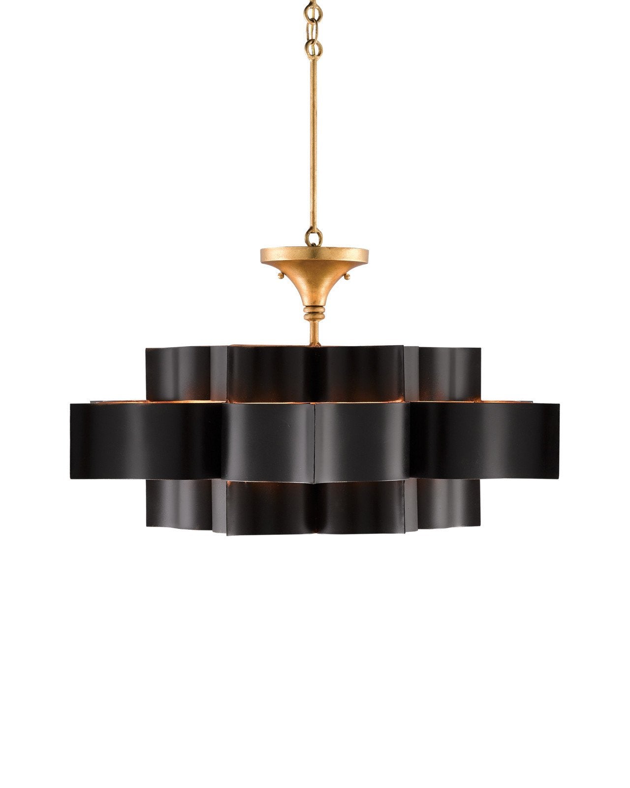 Grand Lotus Large Black Chandelier