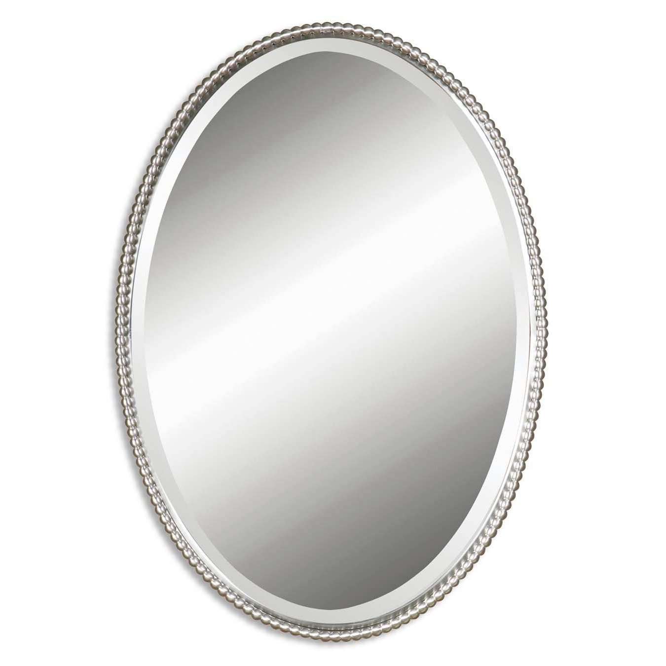 Sherise Brushed Nickel Oval Mirror-Uttermost-UTTM-01102 B-Mirrors-1-France and Son