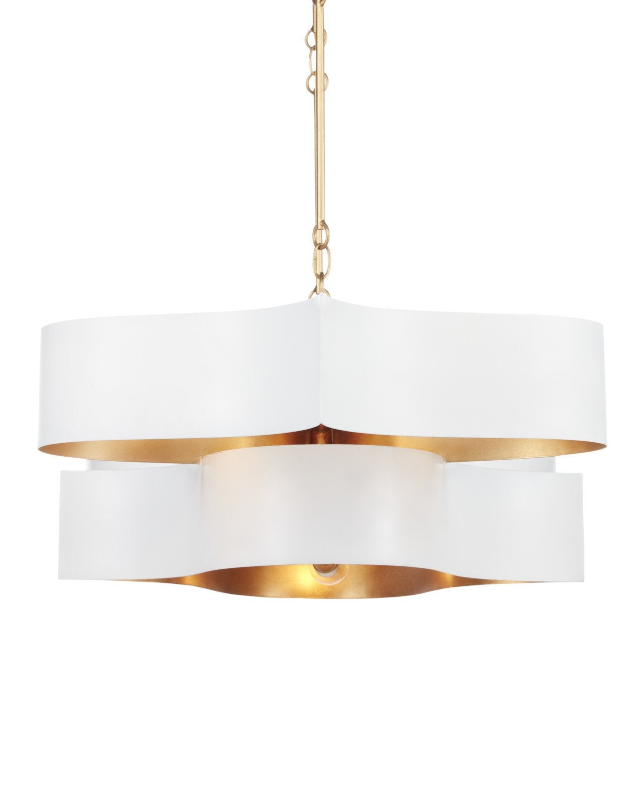 Grand Lotus White Oval Chandelier