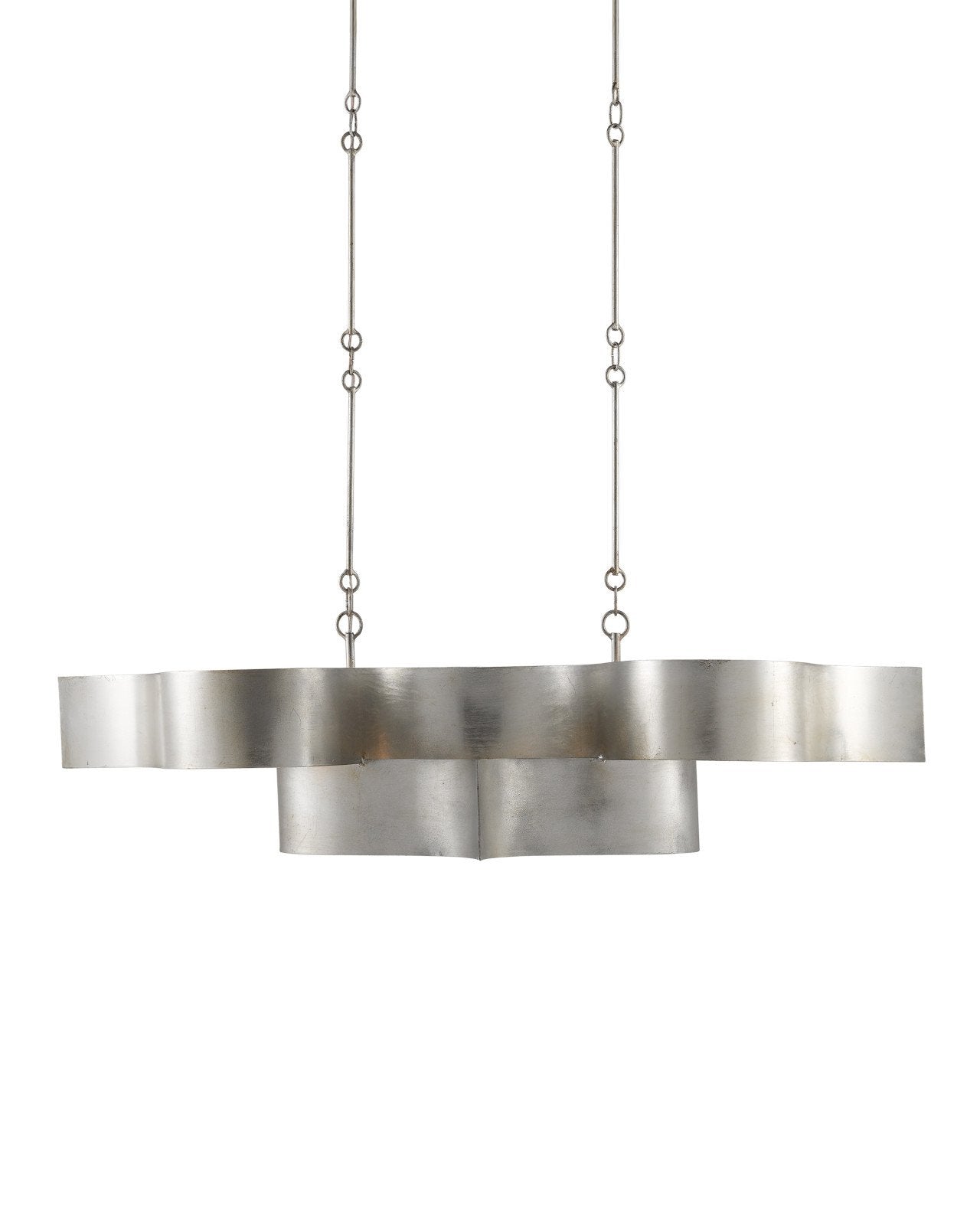 Grand Lotus Silver Oval Chandelier