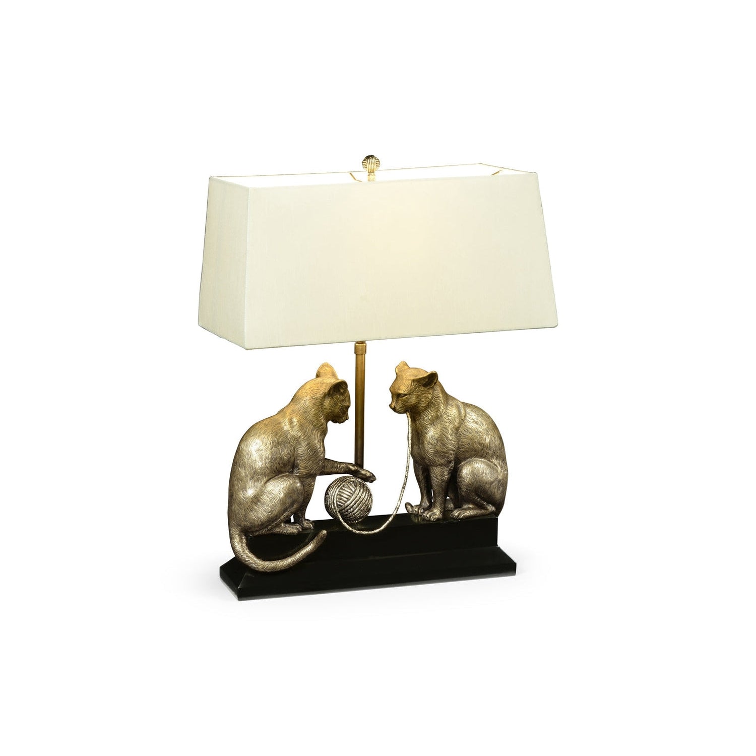 Antique Dark Bronze Cats & Yarn Lamp-Jonathan Charles-JCHARLES-495933-DBR-Table Lamps-1-France and Son