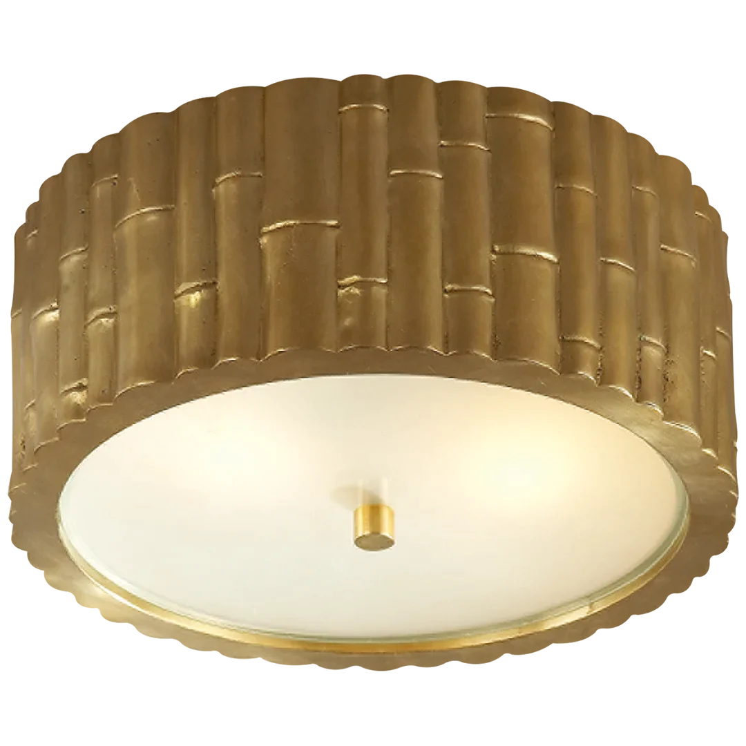 Franky Small Flush Mount-Visual Comfort-VISUAL-AH 4004NB-FG-Flush MountsNatural Brass-Frosted Glass-2-France and Son