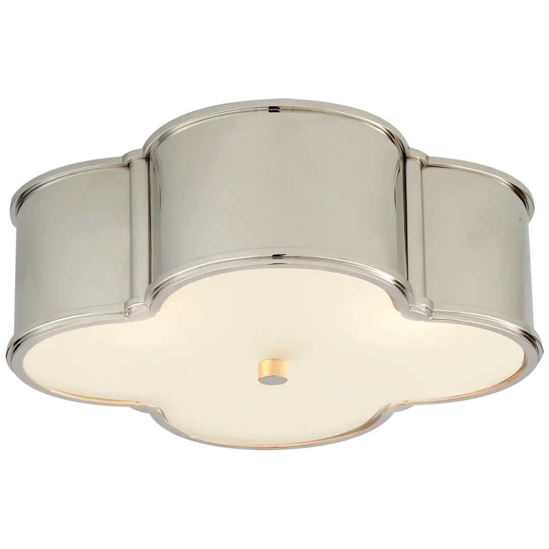Basman 17" Flush Mount-Visual Comfort-VISUAL-AH 4015PN-FG-Flush MountsPolished Nickel with Frosted Glass-6-France and Son