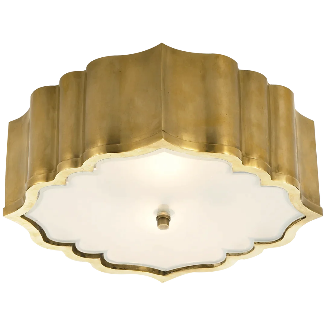 Balti Flush Mount-Visual Comfort-VISUAL-AH 4025NB-FG-Flush MountsNatural Brass-Frosted Glass-2-France and Son