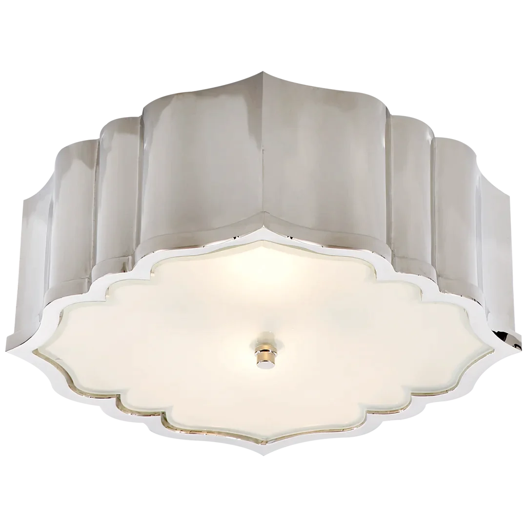 Balti Flush Mount-Visual Comfort-VISUAL-AH 4025PN-FG-Flush MountsPolished Nickel-Frosted Glass-3-France and Son