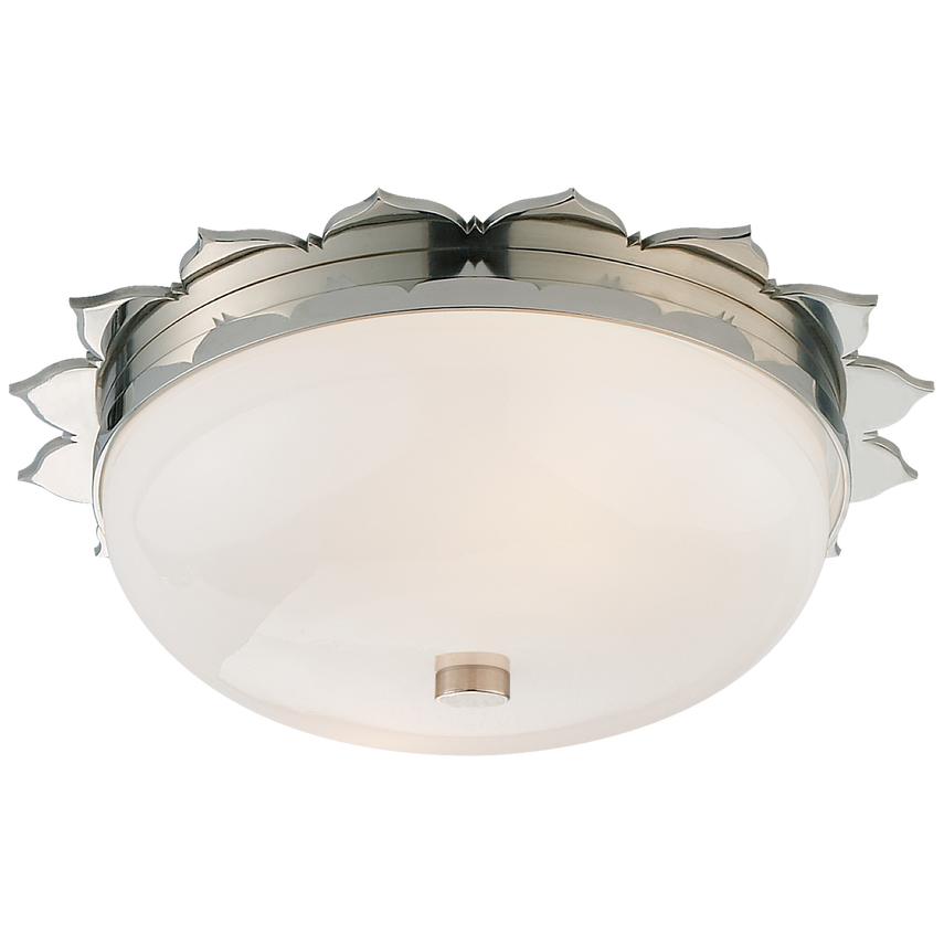 Rachael Small Flush Mount-Visual Comfort-VISUAL-AH 4029PN-WG-Flush MountsPolished Nickel with White Glass-3-France and Son