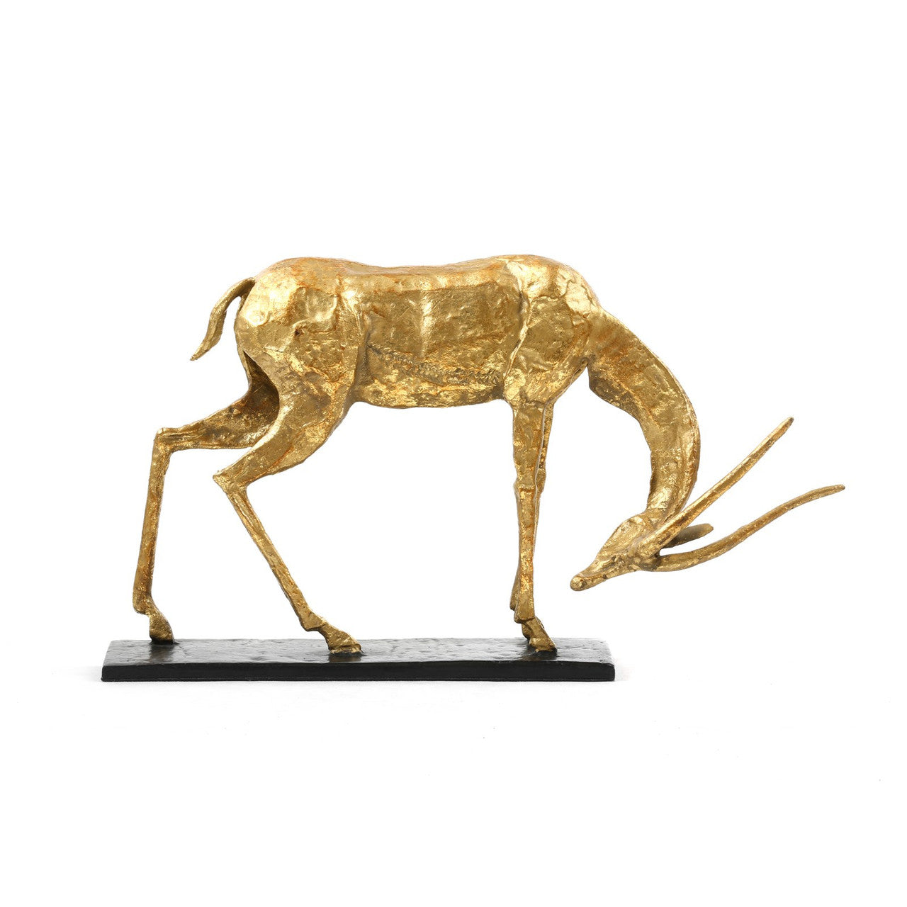 Antelope Straight Horn Statue, Gold Leaf