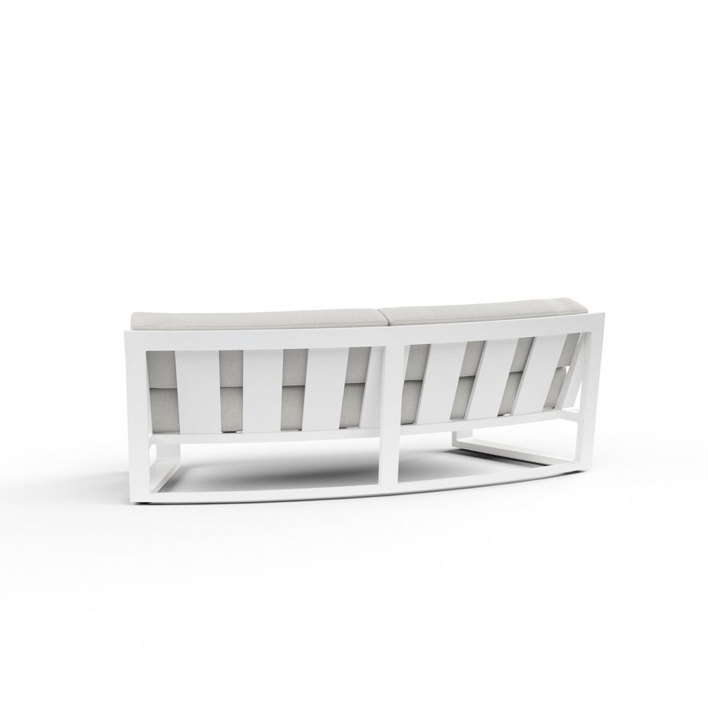 Newport Curved Sofa in Cast Silver, No Welt