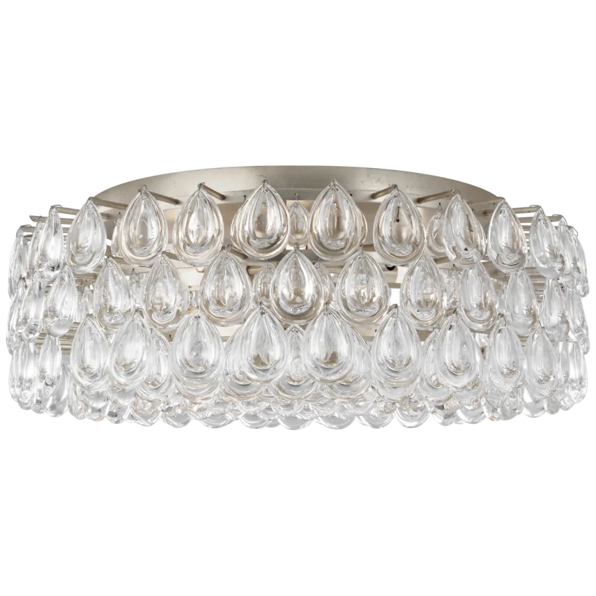 Lucia Large Flush Mount-Visual Comfort-VISUAL-ARN 4172BSL-CG-Flush MountsBurnished Silver Leaf with Crystal-1-France and Son