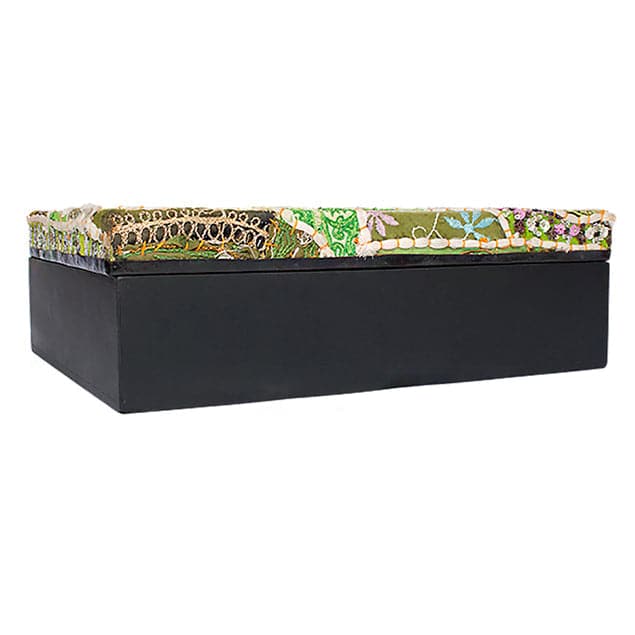 Sari Art Box-Gold Leaf Design Group-GOLDL-ART801-GR-Baskets & BoxesGreen-2-France and Son